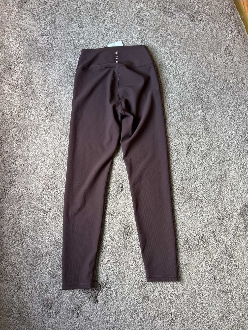 Wilo The Label Brown Ribbed High Rise Performance Leggings NWT SIZE S - Picture 6 of 7